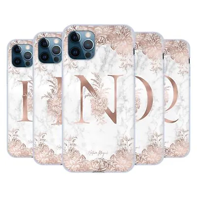 NATURE MAGICK ROSE GOLD MARBLE MONOGRAM 2 SOFT GEL CASE FOR APPLE IPHONE PHONES • $19.95