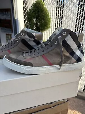 Men’s Burberry High Top Housecheck Sneaker • $175