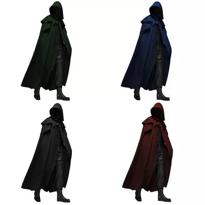 Medieval Men Knight Pirate Prince Gothic Retro Hooded Cloak Capes Long Robes • $33.06