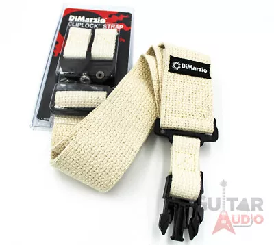 $24.99 • Buy DiMarzio ClipLock Quick Release 2  Guitar Strap - NATURAL COTTON, DD2200CN