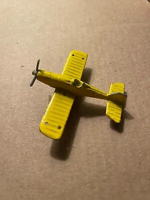 Vintage Yellow Metal Toy Airplane With Propeller • $18