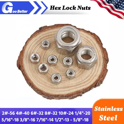 Stainless Steel Nylon Insert Hex Lock Nuts Nylock 2#-56 4#-40 6#-32 To 3/4 -10 • $7.64