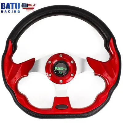 Universal Marine 320mm 13Inch 3 Spoke Steering Wheel & PV Material Grip Red • $28.19