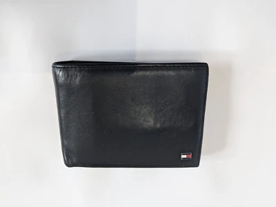 £12.99 • Buy Tommy Hilfiger Black Leather Bi-Fold Wallet Credit Card Holder Money Pocket