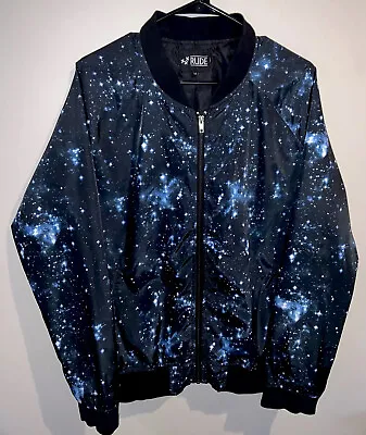 $29.88 • Buy Men’s RUDE XXX Black Galaxy Long Sleeve Bomber Style Jacket Size Medium Sold Out