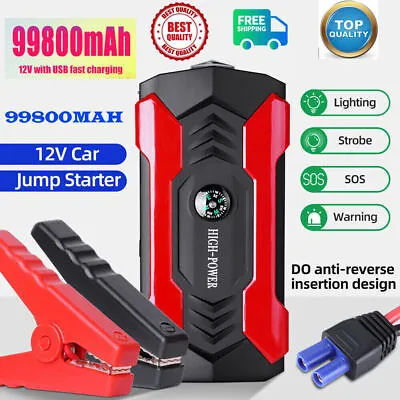 99800mAh Car Jump Starter Pack Booster Battery Charger Emergency Power Bank 2024 • £34.79