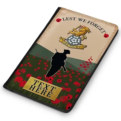 Personalised Military Passport Case Yorkshire Reg Travel Card Holder Gift VPV106 • £8.95