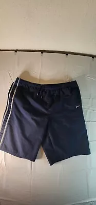 Vintage Y2K Nike Short Mens Size XL Blue Swim Shorts Lined Swoosh Pockets S144 • $14.24