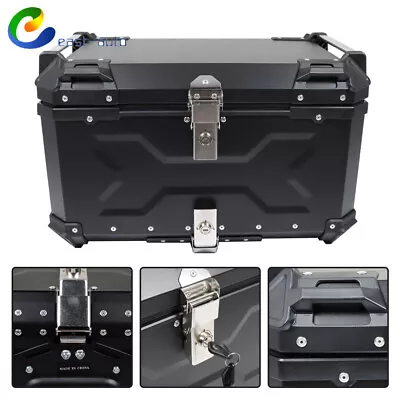 65L Motorcycle Luggage Waterproof Tail Box Scooter Trunk Storage Top Case Black • $150.92