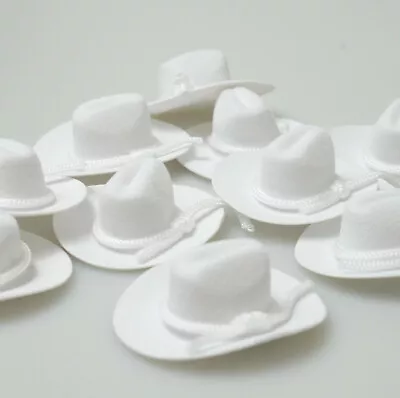 24 MINI COWBOY FELT HAT 2  White WESTERN WEDDING FAVORS RECUERDOS BIRTHDAY PARTY • $18.04