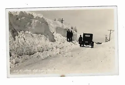 $16.25 • Buy Old Real Picture Postcard US 41 Calumet Michigan Snow Storm Drifts Road Plowed