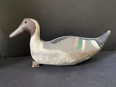 Vintage Pintail Duck Canvas Decoy Glass Eyes C1930-40's Cloth Tie Loop • $100