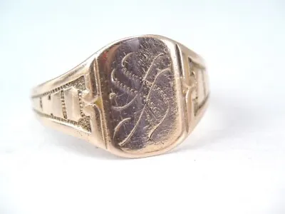 ANTIQUE OB OSTBY BARTON 10K GOLD SIGNET RING Sz 3 1/2 INTIAL S • $225