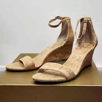 Vaneli Monir Wedge Sandals Casual Cork Ankle Strap Beige Size 9.5M • $24.99