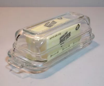 Vintage Clear Glass Covered BUTTER DISH • $9.50