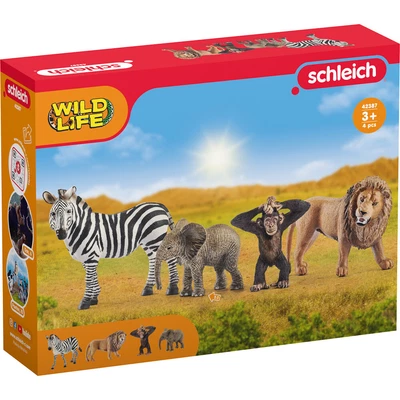 £20.09 • Buy Schleich Wild Life Starter Set Baby Elephant Chimp Lion Zebra Figure Pack 42387