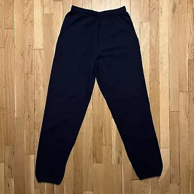 Vintage Lee Sweatpants Medium Navy Blank Heavyweight Made In USA 90s • $20