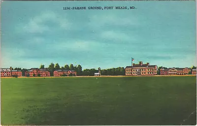 Postcard Parade Grounds Fort Meade Maryland Linen Unused • $4.99