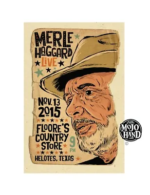 Merle Haggard Concert Poster - 2015 - Texas Show • $25