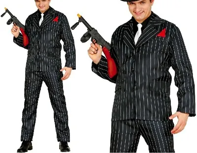 Mens 1920s Gangster Fancy Dress Costume Men's 20s Gangsta Al Capone Outfit Fg • £23.99