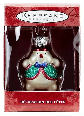 LI’L ROLY POLY SNOWMAN NEW Hand Blown Glass Hallmark 2000 Lil Small Ornament • $5.95