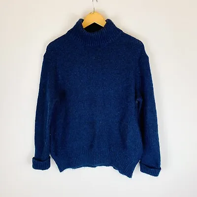 $49 • Buy Sass & Bide Jumper Size XS Soft Blue Wool Mohair Blend Long Sleeve Mock Neck