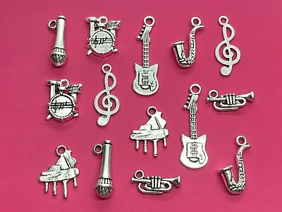 Tibetan Silver Mixed Musical Instruments Charms - 14 Per Pack  • £2.95