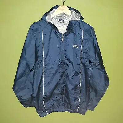 Umbro Full Zipped Hooded Jacket Size S Kagool Showerproof Sports School Trip • £10