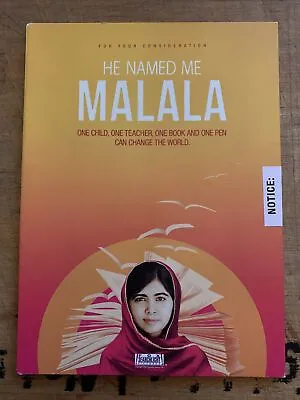 £7 • Buy He Named Me Malala BAFTA Screener DVD For Your Consideration LOOK!