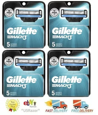 20 Gillette Mach 3 Razor Blades Refill Cartridges Shaver Sealed Authentic 10*2 • $34.99