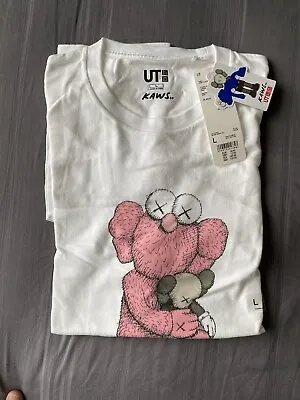 UNIQLO Kaws T-SHIRT White Pink BFF Rare- Size L • £65