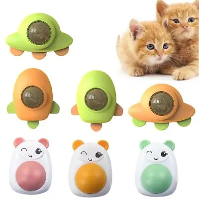 Cat Catnip Ball Toys Natural Healthy Mint Wall Stick-on Ball Treats Promote P7 • $6.48