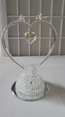 Vintage Disney Crystal Wedding Topper Mickey Minnie Heart GORGEOUS!! • $250