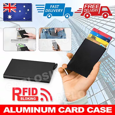 $5.35 • Buy Pop Up Wallet, Slim Credit Card Holder For Men Women RFID Blocking Metal Case