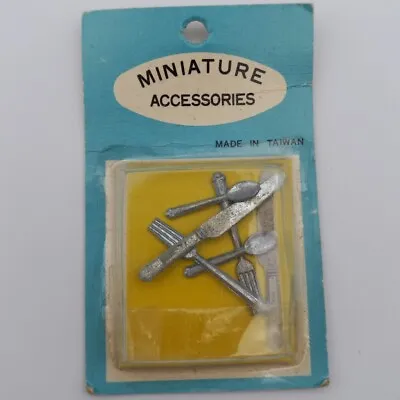 Vintage Doll House Silverware NOS Miniature Accessories Knives Spoons Forks Cute • $11.95