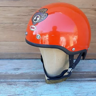 Vintage Bell Shorty Half Helmet  Orange 7 3/8 Los Angeles Sheriff • $500