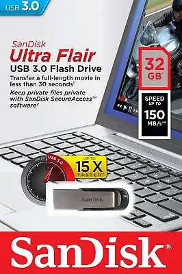 SanDisk 32GB Ultra Flair CZ73 USB 3.0 Flash Drive Pen Thumb Memory Stick 32G USB • $12.95