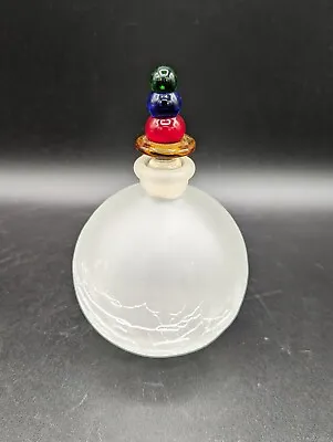 Crackle Glass Perfume Bottle With Colourful Stopper • £19.99