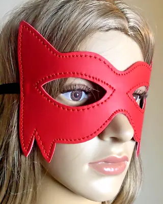 PVC Cat Woman Batman Mask Cosplay Costume Red Cat Ears Masquerade Animal Hood AU • $7.46