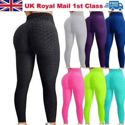 £7.59 • Buy Womens Yoga Leggings Gym Anti-Cellulite Tik Tok Leggings Fitness Butt Lift Pants