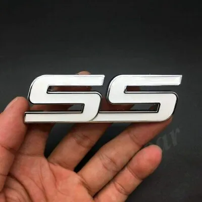1Pc Metal SS Emblem Car Badge Sticker Decals (White) • $8.99