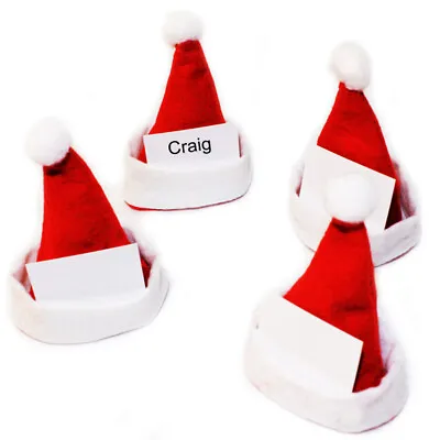 £6.99 • Buy 8 X CHRISTMAS Santa Hat Festive Decorations Place Settings Name Cards 