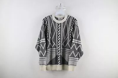 Vintage 80s Coogi Style Mens Small Ed Bassmaster Geometric Knit Sweater USA • $53.95