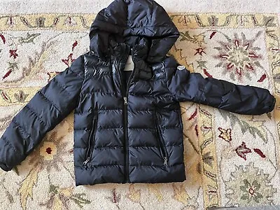 Authentic MONCLER Boys Down Puffer Jacket With Attached Hood Size 12Y Black • $320