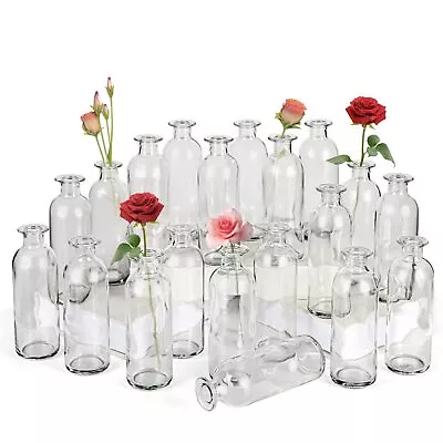 Clear Glass Bud Vase 20 Pack 8 Oz Living Bud Vases Small Vases For Flowers De... • $52.55