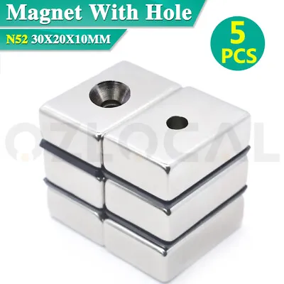 5X N52 Super Strong Magnets Block Rare Earth Cuboid Neodymium Magnet 30×20×10mm • $16.99