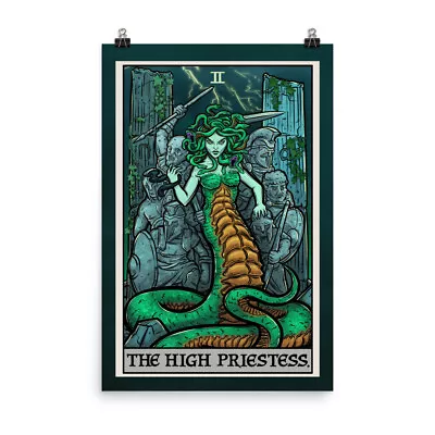 The High Priestess Tarot Card Poster Greek Goddess Medusa Pagan Wall Hanging Art • $19.94