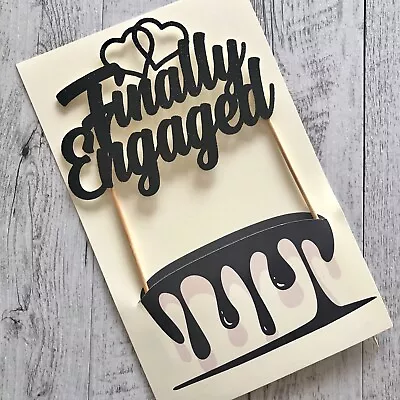 Engagement Cake Topper | Finally Engaged Cake Topper • $11