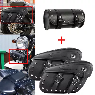 $145.99 • Buy Motorcycle Saddlebags Saddle Side Bag + Tool Bag For Yamaha V Star 650 950 1300