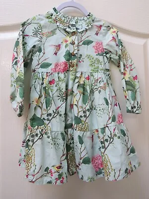 £12.49 • Buy New Next Dress Morris Style Floral Print Hydrangeas 18 24 Months Cotton Occasion